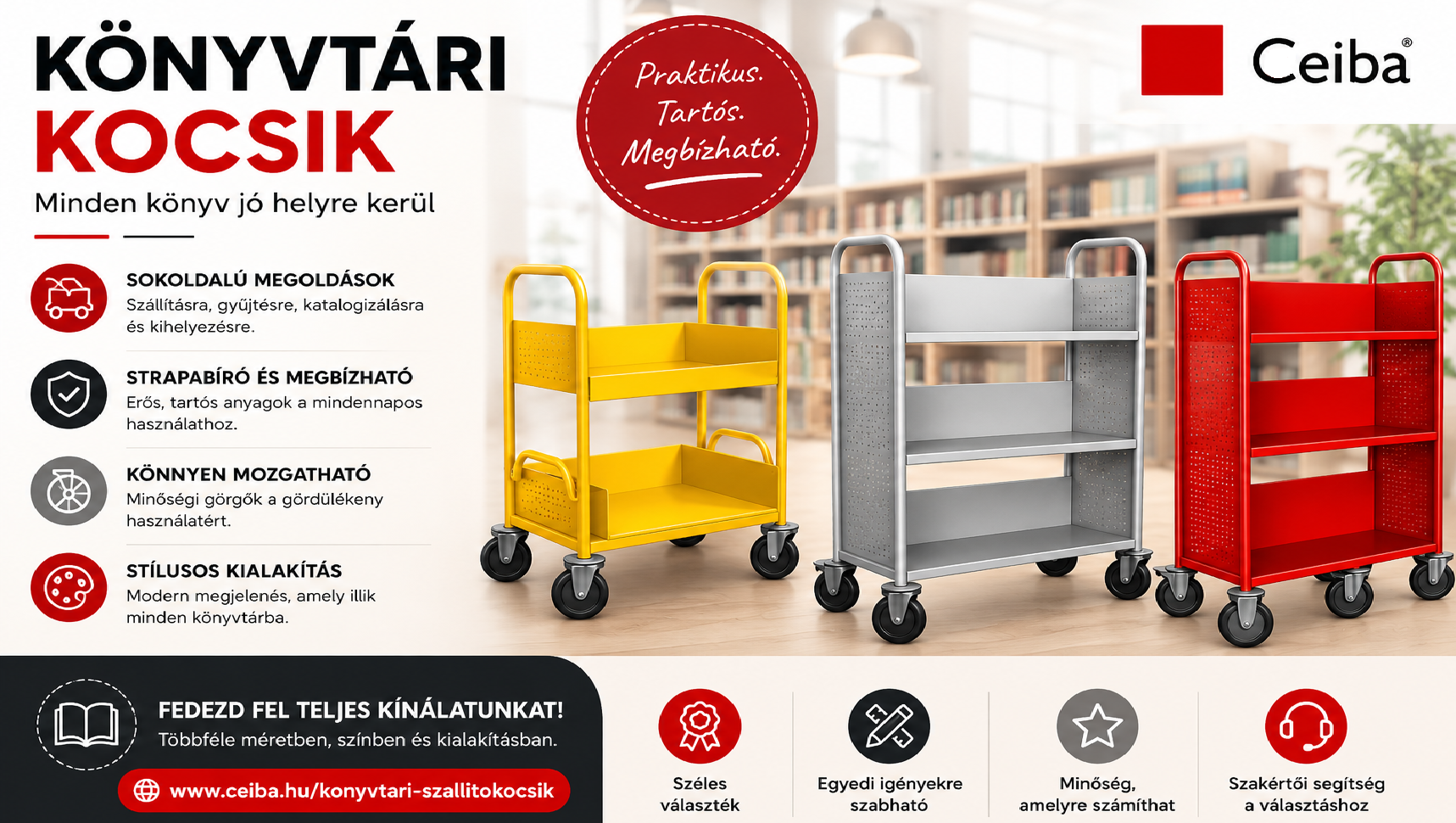 KÖNYVKOCSIK KEDVEZŐBB ÁRON – MOST!